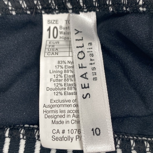 SeaFolly Bikini Bottom Women's 10 Black - Picture 3 of 4